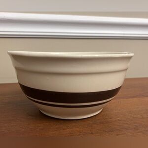 McCoy Pottery Oven Ware Brown Striped Mixing Bowl